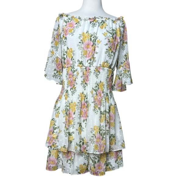 Premier Amour Off The Shoulder Floral Fit Flare Dress Size 12 NEw - Picture 2 of 11